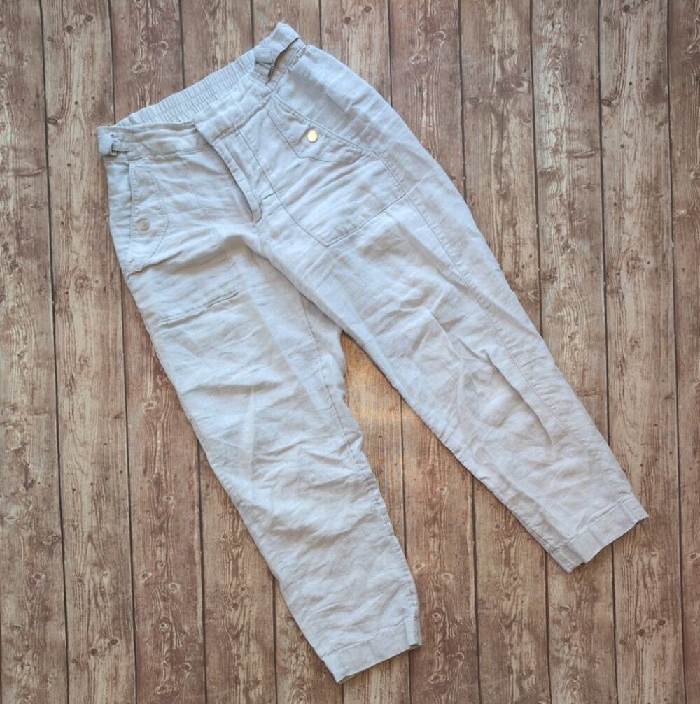 Athleta Voyager Linen Pants - Undyed - Beige/Tan- Size 0